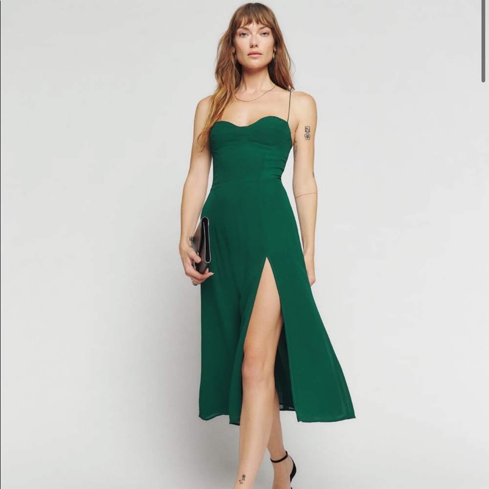 Reformation Juliette Dress in Emerald